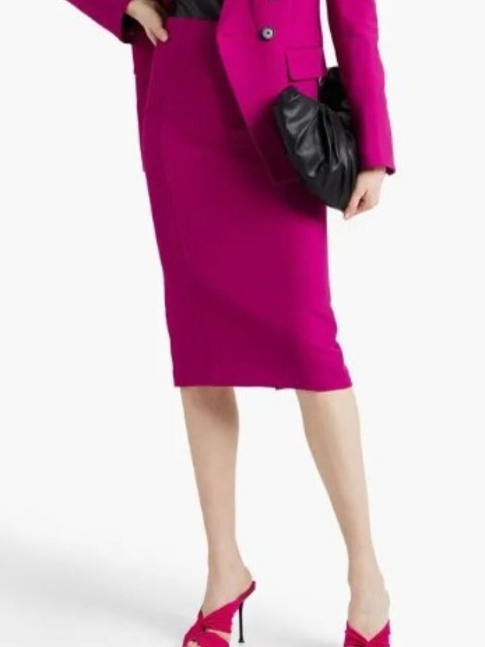 NWT Veronica Beard Fuchsia Pink Tailored Pencil Midi Skirt Size 8